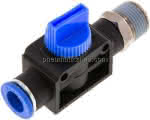 3/2-Wege-Absperrventil R 3/8"-,10mm, Schlauchseite entlüftend