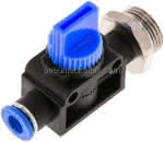 3/2-Wege-Absperrventil G 3/8"-,6mm, Schlauchseite entlüftend
