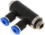 Steck-Mehrfachverteiler, 2-,fach G 1/8"-4mm, IQS-Standard