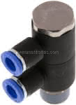 Steck-Mehrfachverteiler, 2-,fach R 3/8"-8mm, IQS-Standard