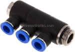Steck-Mehrfachverteiler, 3-,fach G 1/2"-10mm, IQS-Standard