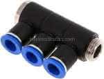 Steck-Mehrfachverteiler, 3-,fach G 1/2"-12mm, IQS-Standard