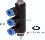 Steck-Mehrfachverteiler, 3-,fach G 1/2"-12mm, IQS-Standard