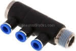 Steck-Mehrfachverteiler, 3-,fach R 1/2"-8mm, IQS-Standard
