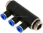 Steck-Mehrfachverteiler, 3-,fach G 1/2"-8mm, IQS-Standard