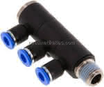 Steck-Mehrfachverteiler, 3-,fach R 1/4"-6mm, IQS-Standard