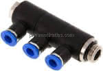 Steck-Mehrfachverteiler, 3-,fach G 1/4"-6mm, IQS-Standard