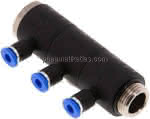 Steck-Mehrfachverteiler, 3-,fach G 3/8"-4mm, IQS-Standard