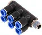 Steck-Mehrfachverteiler, 6-,fach R 1/4"-8mm, IQS-Standard