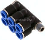 Steck-Mehrfachverteiler, 6-,fach R 1/8"-8mm, IQS-Standard