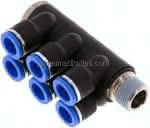 Steck-Mehrfachverteiler, 6-,fach R 3/8"-10mm, IQS-Standard