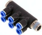 Steck-Mehrfachverteiler, 6-,fach R 3/8"-8mm, IQS-Standard