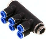 Steck-Mehrfachverteiler, 6-,fach G 3/8"-8mm, IQS-Standard