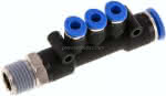 Steckanschluss-Mehrfachvert. R,1/4"-8mm-4mm, IQS-Standard