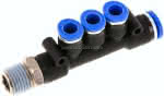 Steckanschluss-Mehrfachvert. R,1/4"-8mm-6mm, IQS-Standard