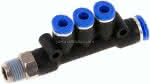 Steckanschluss-Mehrfachvert. R,1/8"-6mm-4mm, IQS-Standard