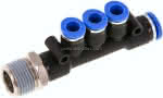 Steckanschluss-Mehrfachvert. R,3/8"-8mm-6mm, IQS-Standard