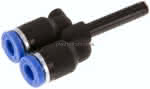 Y-Steckanschluss 4mm,Stecknippel, 4mm Schlauch