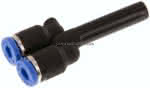 Y-Steckanschluss 6mm,Stecknippel, 4mm Schlauch