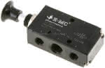 5/2-Wege Axial-Handhebelventil , Raste, G 1/4"