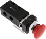 3/2-Wege (NC/NO) Pilztaster-,Ventil, rot, G 1/4"