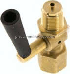 Manometer-Absperrhahn G 1/2" Muffe - Zapfen, Messing