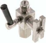 Manometer-Absperrhahn G 1/2" Spannmuffe - Zapfen, 1.4571