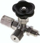 Manometer-Absperrventil G 1/2" Spannmuffe - Zapfen,1.4571