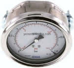 Einbaumanometer, 3-kant-,Frontring, 100mm, 0 - 1 bar
