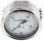 Einbaumanometer, 3-kant-,Frontring, 100mm, 0 - 16 bar