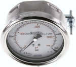 Einbaumanometer, 3-kant-,Frontring, 100mm, 0 - 250 bar
