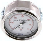 Einbaumanometer, 3-kant-,Frontring, 100mm, 0 - 40 bar