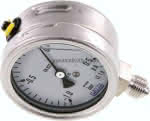 Chemie-Glycerin-Manometer,senkrecht, 63mm, -1 bis 0,6 ba