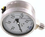 Chemie-Glycerin-Manometer,senkrecht,100mm, 0 - 2,5 bar
