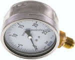 Manometer senkrecht (CrNi/Ms),,100mm, 0 - 25 bar