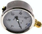 Glycerin-Manometer senkrecht (,CrNi/Ms),100mm, 0 - 25 bar