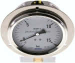 Glycerin-Einbaumanometer,,Frontring, 100mm, -1 bis 15 ba
