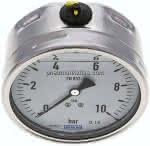 Chemie-Glycerin-Manometer,waagerecht, 100mm, 0 - 10bar