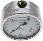 Chemie-Glycerin-Manometer,waagerecht, 100mm, 0 - 16bar