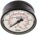Glycerin-Manometer waagerecht,(KU/Ms), 63mm, 0 - 1 bar
