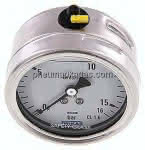 Chemie-Glycerin-Manometer,waagerecht, 63mm, 0 - 16bar