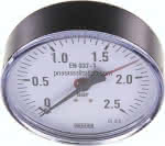 Manometer waagerecht, 100mm, 0 - 2,5 bar