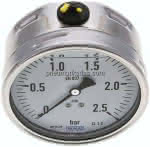 Chemie-Glycerin-Manometer,waagerecht, 100mm, 0 - 2,5bar