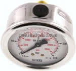 Glycerin-Manometer waagerecht,(CrNi/Ms),63mm, 0 - 250bar