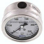 Chemie-Glycerin-Manometer,waagerecht, 63mm, 0 - 250bar