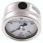 Chemie-Glycerin-Manometer,waagerecht, 63mm, 0 - 40bar