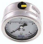 Chemie-Glycerin-Manometer,waagerecht, 63mm, 0 - 4bar