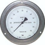Feinmess-Manometer waagerecht,,160mm, 0 - 1,6 bar
