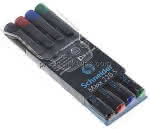 OHP-Permanentmarker, 4er Set, Schneider