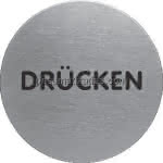 Edelstahl-Piktogramm, Ø 65 mm, Drücken